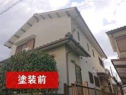 紀の川市でいぶし瓦の漆喰塗り・外壁塗装を行う前の全体を撮った写真