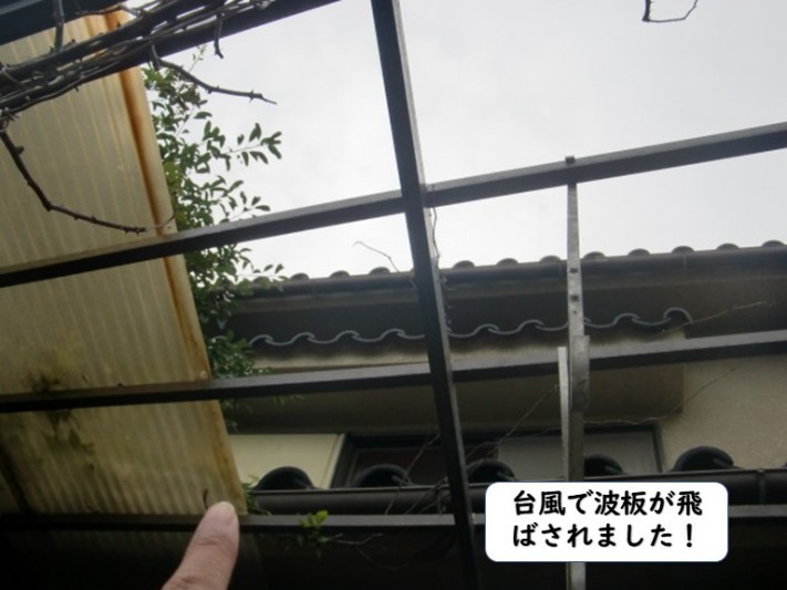 和歌山市で台風被害でテラスの波板張替をしたN様の声