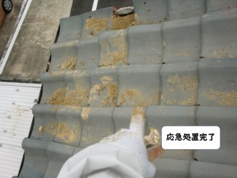 紀の川市の屋根の応急処置完了
