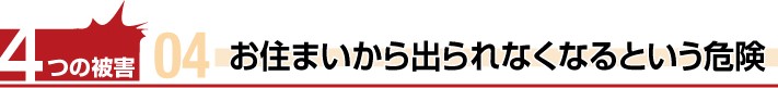 積雪によりお住まいから出られなくなるという危険