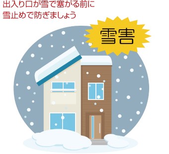 住まいの出入り口が雪でふさがる前に雪止めで防ぎましょう