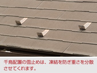 千鳥配置の雪止め