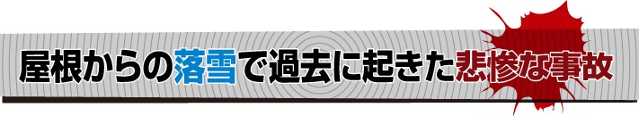 屋根からの落雪で過去に起きた悲惨な事故