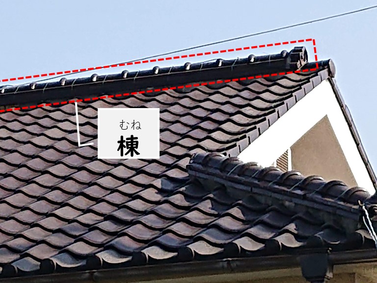 和歌山市の屋根調査で棟の部分に異変がないか調査します
