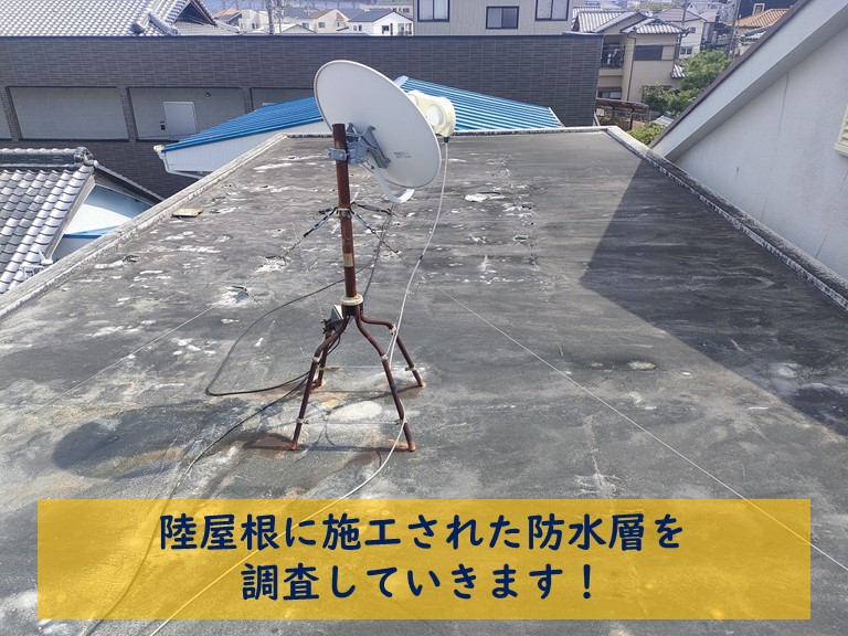 和歌山市でパラペットに施工された防水層を調査します