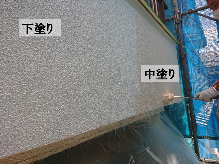 和歌山市で下塗りでパターン塗り後、中塗り上塗りをしました