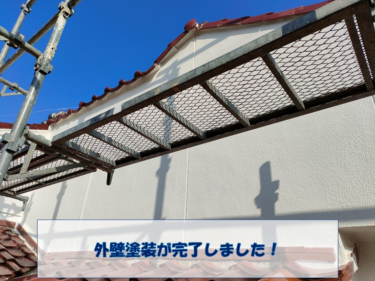 和歌山市で外壁復旧後の塗装が完成