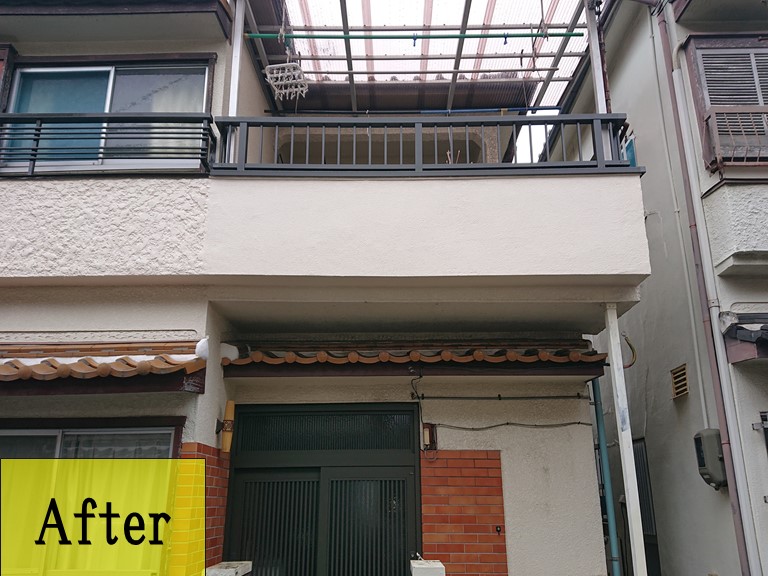 和歌山市で雨で外壁が落下し、復旧工事したあとの写真