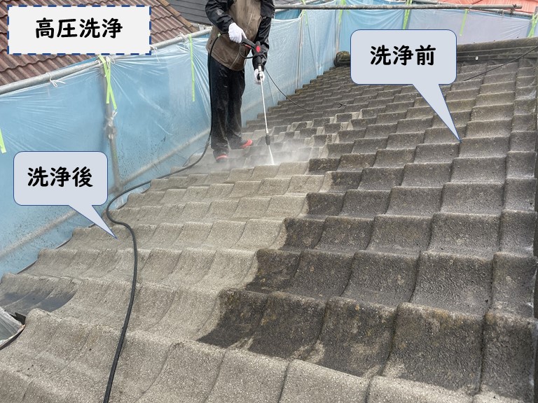 和歌山市で高圧洗浄の様子