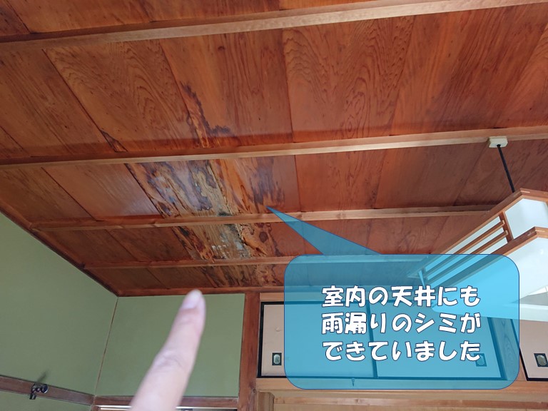 岩出市で2階の天井が変色していました